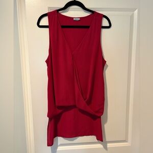 Abbeline Vibrant Red Sleeveless Blouse